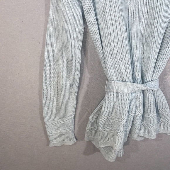 Lauren Ralph Lauren Cardigan Womens Large Blue Linen Blend Long Sleeve Collared - Picture 12 of 14